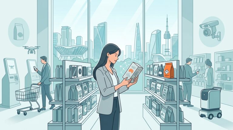 Modern retail store with AI technology integration in South Korea